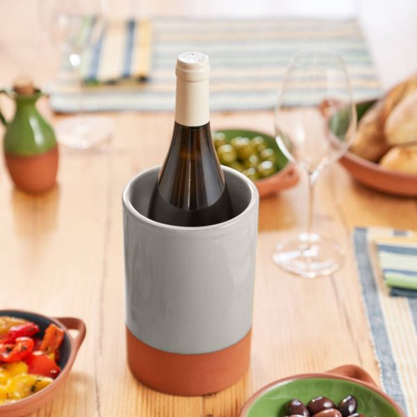 Glazed Terracotta Wine Cooler - Stone